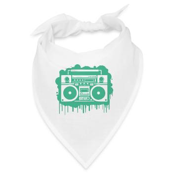 Cyan Ghettoblaster (durchsichtig) - Bandana - Weiß - Vorne