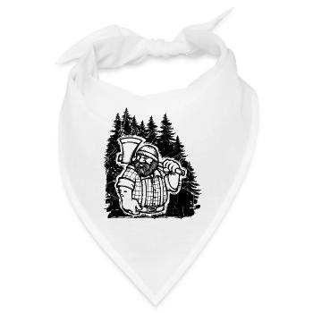 Holzfäller Forst Holzarbeit Holz Baumfäller Baum - Bandana - Weiß - Vorne