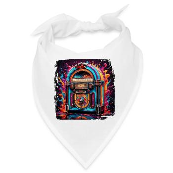 Jukebox / Musikautomat / Retro / 50er Jahre - Bandana - Weiß - Vorne
