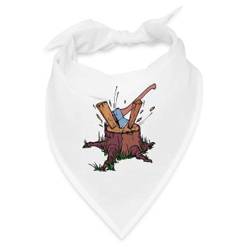 Baumfäller Axt Holz Holzfäller Waldarbeit - Bandana - Weiß - Vorne