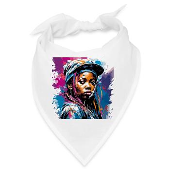 Rapperin / Hip Hop / Song / cool / Reime / Beat - Bandana - Weiß - Vorne