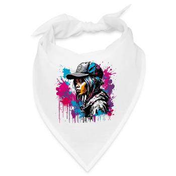 Rapperin / Hip Hop / Song / cool / Reime / Beat - Bandana - Weiß - Vorne