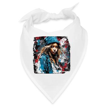 Rapperin / Hip Hop / Song / cool / Reime / Beat - Bandana - Weiß - Vorne