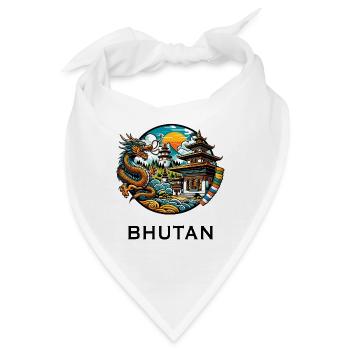 Bhutan Drache Himalaya Thimphu - Bandana - Weiß - Vorne