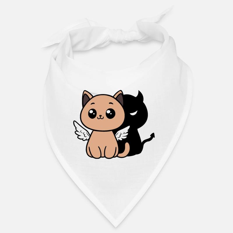 Angel Cat with a Devil Shadow Bandana