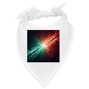 Zwei Zauberstäbe im Kampf - Bandana - Weiß - Vorne