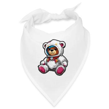 Teddybär / Kuscheltier / Stofftier / Geschenkidee - Bandana - Weiß - Vorne