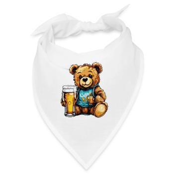 Teddybär / Kuscheltier / Stofftier / Geschenkidee - Bandana - Weiß - Vorne