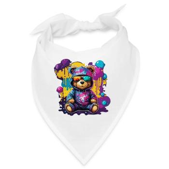 Teddybär / Kuscheltier / Stofftier / Geschenkidee - Bandana - Weiß - Vorne