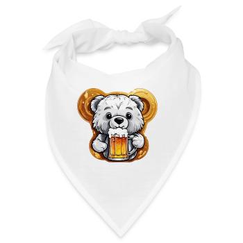 Teddybär / Kuscheltier / Stofftier / Geschenkidee - Bandana - Weiß - Vorne