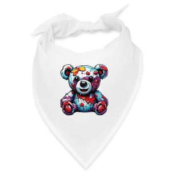 Teddybär / Kuscheltier / Stofftier / Geschenkidee - Bandana - Weiß - Vorne