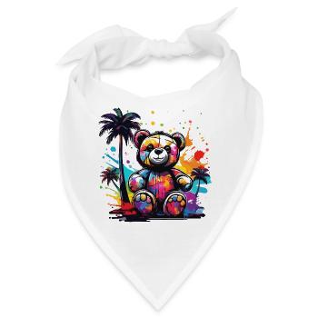 Teddybär / Kuscheltier / Stofftier / Geschenkidee - Bandana - Weiß - Vorne