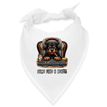 Rottweiler Gaming Design - Bandana - Weiß - Vorne