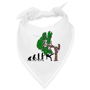 Baum Evolution Holz Holzfäller Baumfäller Wald - Bandana - Weiß - Vorne