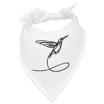 Schwarzer seltsamer Vogel - Bandana - Weiß - Vorne
