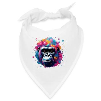 Tier in Seifenblase / kindlich / niedlich /Gorilla - Bandana - Weiß - Vorne
