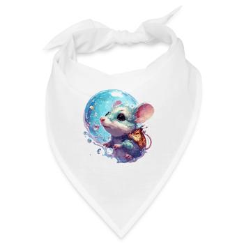 Tier in Seifenblase / kindlich / niedlich / Maus - Bandana - Weiß - Vorne