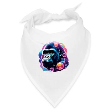 Tier in Seifenblase / kindlich / niedlich /Gorilla - Bandana - Weiß - Vorne