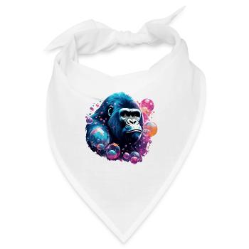 Tier in Seifenblase / kindlich / niedlich /Gorilla - Bandana - Weiß - Vorne