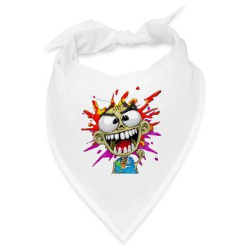 Charakterzeichnung Urban Cartoon - Graffiti-Künstler - Bandana - Weiß - Vorne