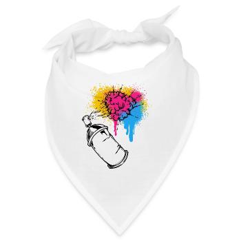 Graffiti Sprayer Spraydose Zeichnen Illustration - Bandana - Weiß - Vorne