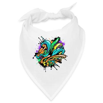 Graffiti Kunst Zeichnen Illustration Strassenkunst - Bandana - Weiß - Vorne