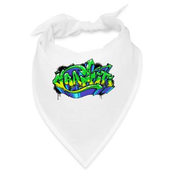 Graffiti Kunst Strassenkunst Zeichnen Illustration - Bandana - Weiß - Vorne