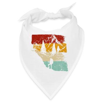Sonnenuntergang Wald Trek Retro - Bandana - Weiß - Vorne