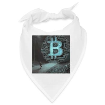 Futuristische Bitcoin-Wandkunst - Bandana - Weiß - Vorne