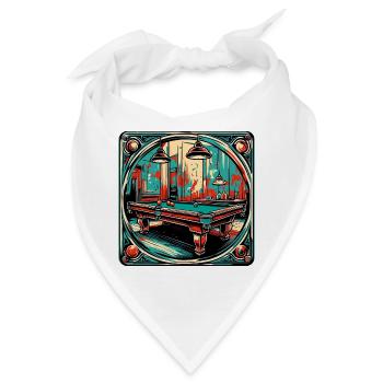 Billardtisch / Billiardkugel / 8 Ball / Pool / Kö - Bandana - Weiß - Vorne