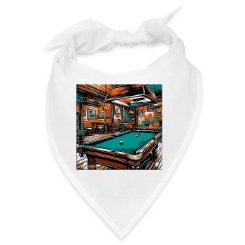Billardtisch / Billiardkugel / 8 Ball / Pool / Kö - Bandana - Weiß - Vorne