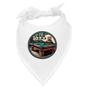 Billardtisch / Billiardkugel / 8 Ball / Pool / Kö - Bandana - Weiß - Vorne