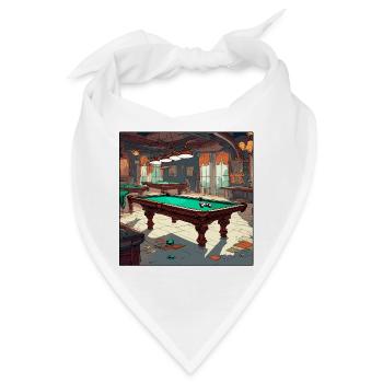 Billardtisch / Billiardkugel / 8 Ball / Pool / Kö - Bandana - Weiß - Vorne