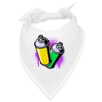 Graffiti Sprayer Kunst Strassenkunst Spraydose - Bandana - Weiß - Vorne