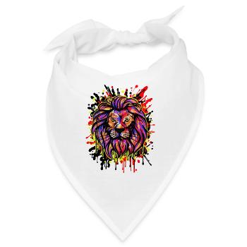 Lion Graffiti Kunst Strassenkunst Wildstyle - Bandana - Weiß - Vorne