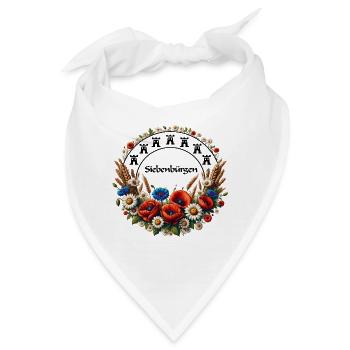 Siebenbuergen Tshirt mit floralem Design für Damen - Bandana - Weiß - Vorne