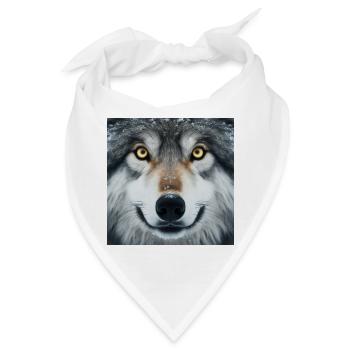 Der Blick des Wolfes - Bandana - Weiß - Vorne