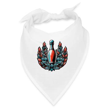 Bowling / Kegeln / Bowlingbahn / Pin / Strike - Bandana - Weiß - Vorne