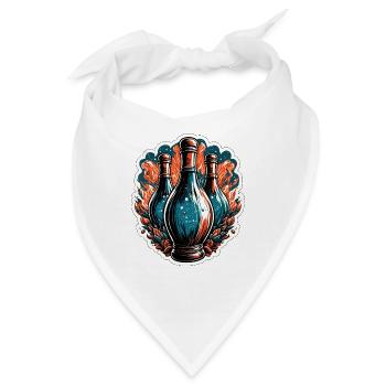 Bowling / Kegeln / Bowlingbahn / Pin / Strike - Bandana - Weiß - Vorne