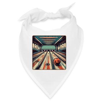 Bowling / Kegeln / Bowlingbahn / Pin / Strike - Bandana - Weiß - Vorne