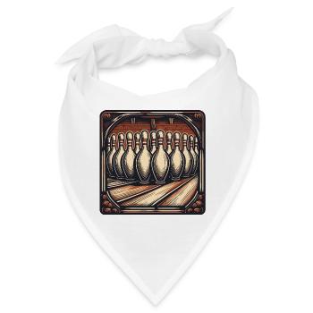 Bowling / Kegeln / Bowlingbahn / Pin / Strike - Bandana - Weiß - Vorne