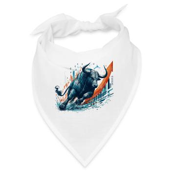 Finanzen Aktien Stier Bulle Wallstreet Geschenk - Bandana - Weiß - Vorne