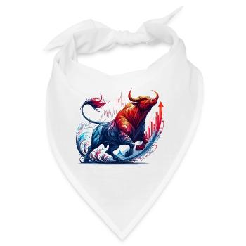 Finanzen Aktien Stier Bulle Wallstreet Geschenk - Bandana - Weiß - Vorne