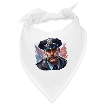 Polizei / Einsatz / Beruf / Job / Einsatzkräfte - Bandana - Weiß - Vorne