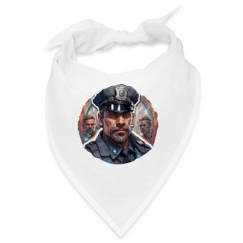 Polizei / Einsatz / Beruf / Job / Einsatzkräfte - Bandana - Weiß - Vorne