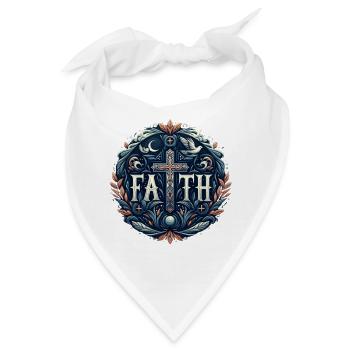 Glaube Kreuz Ornament - Bandana - Weiß - Vorne