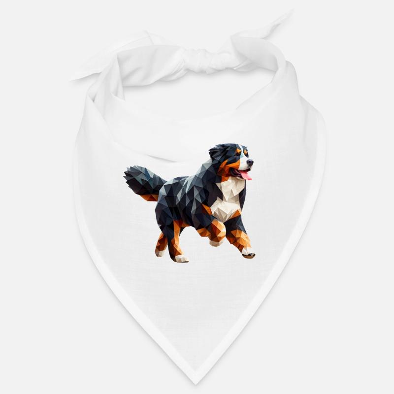 Berner Sennenhund Origami 3D Geometrisch Bandana