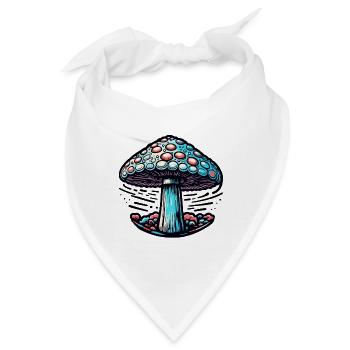 Pilz / Mushroom / Wiese / Wald / Goa / Psy - Bandana - Weiß - Vorne