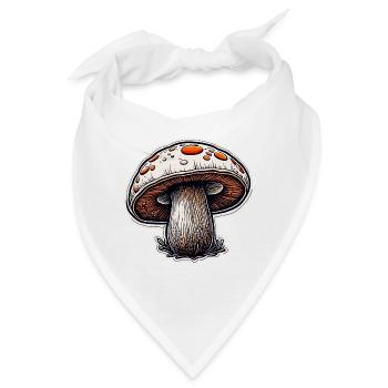 Pilz / Mushroom / Wiese / Wald / Goa / Psy - Bandana - Weiß - Vorne