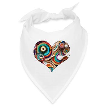 Psychedelic / Herz / Psychobilly / Goa / Form - Bandana - Weiß - Vorne